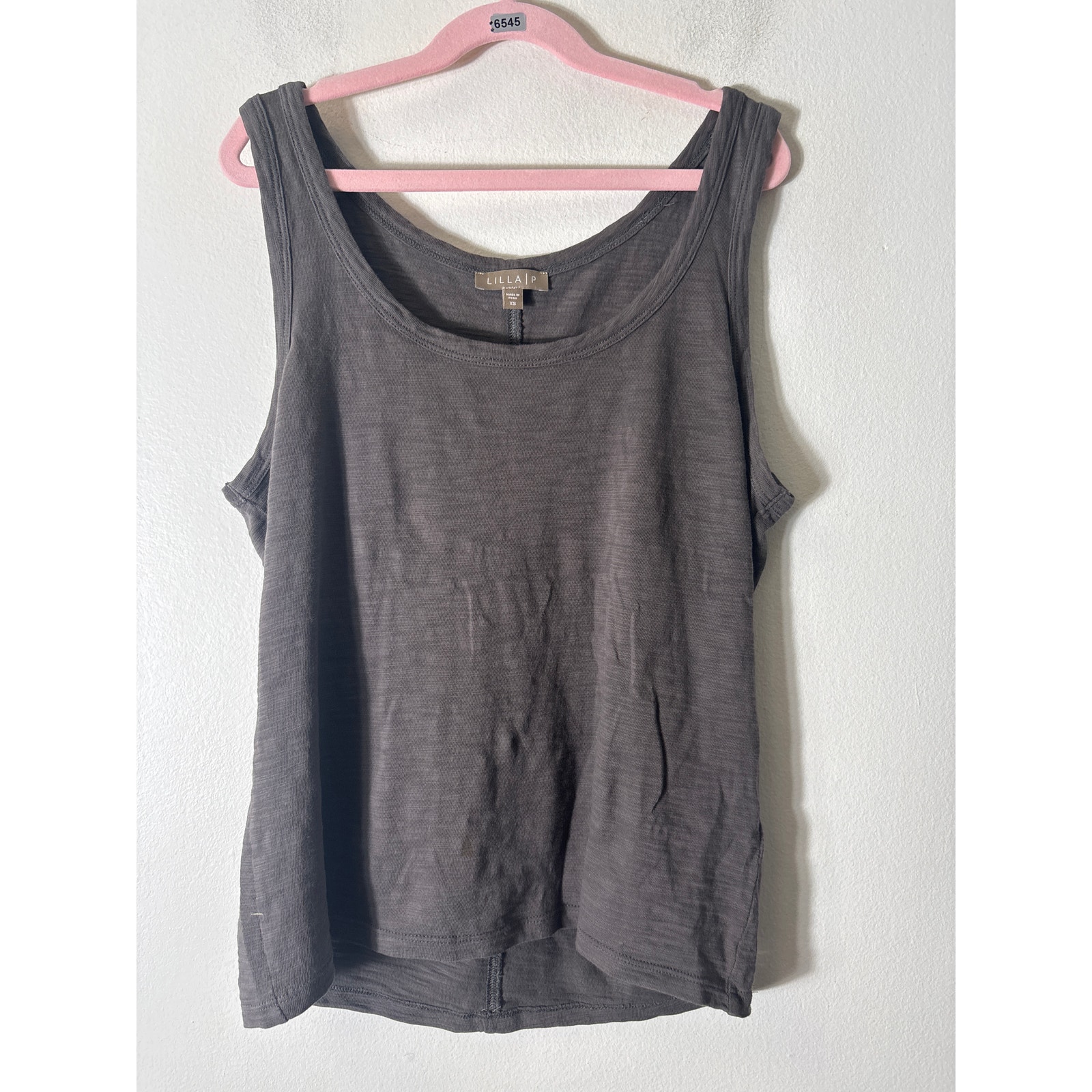 Lilla P Gray Sleeveless Cotton Tank Sz Xs